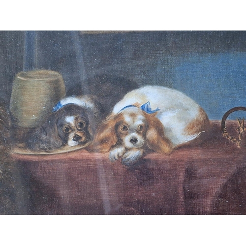 168 - Unsigned late Victorian watercolour depicting two Spaniels after Queen Victoria's original watercolo... 