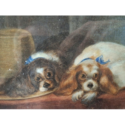 168 - Unsigned late Victorian watercolour depicting two Spaniels after Queen Victoria's original watercolo... 