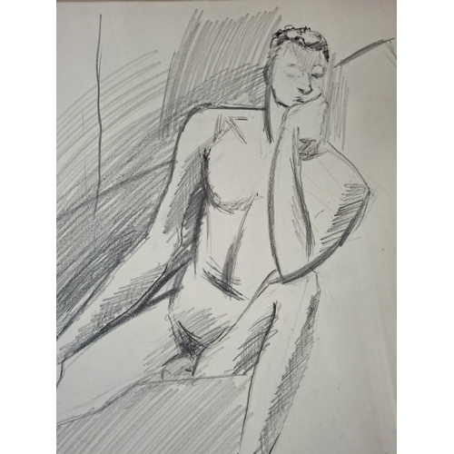 211 - Keith VAUGHAN (1912-1977) pencil portrait of a young naked man, framed and glazed,

The picture meas... 