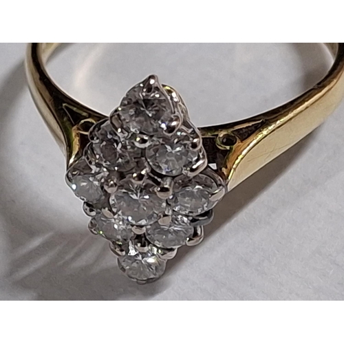 233 - fully hallmarked 18ct yellow gold boats style ring inset with brilliant cut (approx 1ct) diamond rin... 