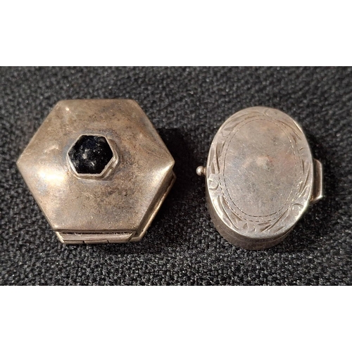 14 - Two silver pill boxes (2)