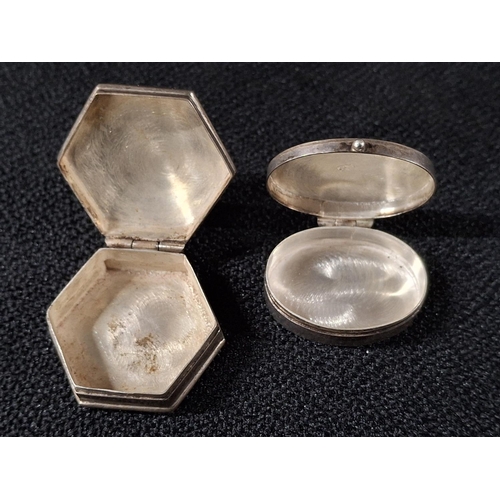 14 - Two silver pill boxes (2)