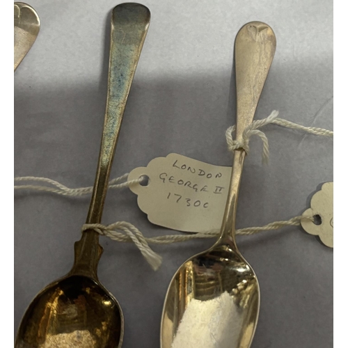 30 - 9 hallmarked antique silver spoons many Georgian examples with 1 other (10) 

135 grams