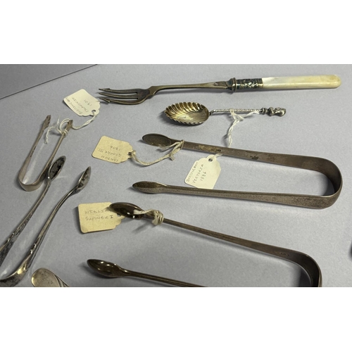 34 - Collection of silver including Silver nips and knifes etc including many 19thC examples (8)