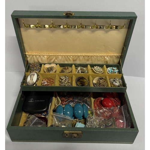 61 - Box of Costume jewellery including Silver