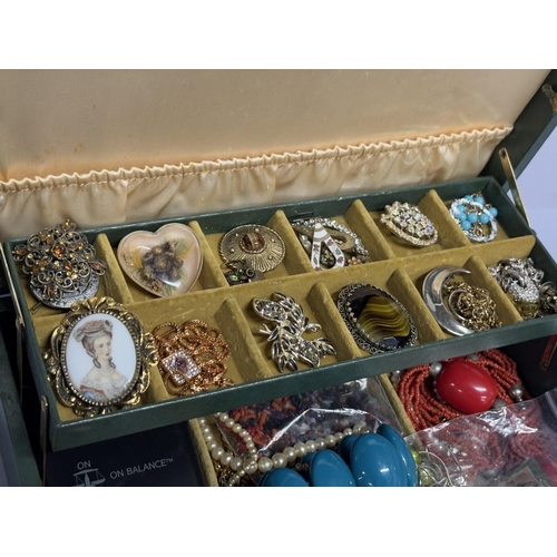 61 - Box of Costume jewellery including Silver