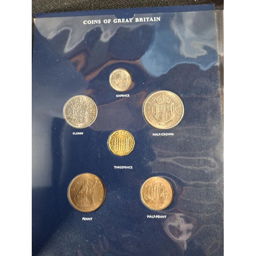 250 - Coins of Great Britain coin set together with 2 Britains first decimal coin sets and another and 2 Q... 