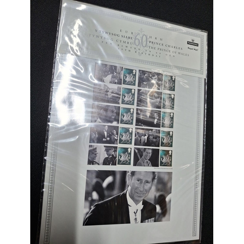 355 - 2008 Royal Mail Smiler Sheet. Prince Charles 60th Birthday.