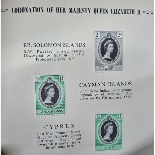 359 - Official QEII coronation album by Stanley Gibbons and G F Rapkin Ltd to include GB and many Commonwe... 