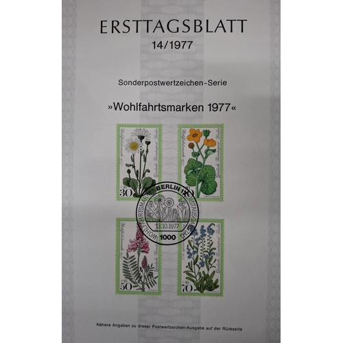 364 - Special green German album containing a complete set of used 1975-1978 West German stamps with offic... 