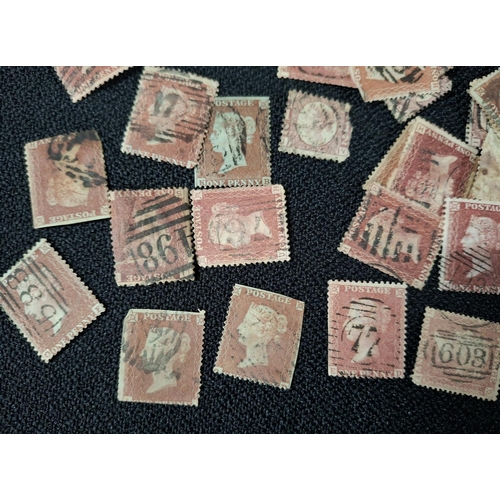 374 - Large quantity of GB QV loose used imperf 1d reds together with a few other QV 2d blues etc (Qty)