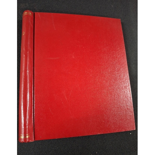 375 - Old red stamp album containing GB QV to QEII mainly used but some QEII mint unmounted