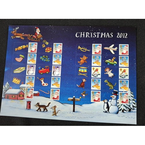 379 - Christmas 2012 smiler sheet containing 8 1st and 8 2nd class stamps