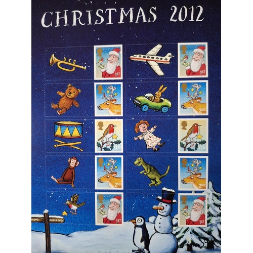 379 - Christmas 2012 smiler sheet containing 8 1st and 8 2nd class stamps