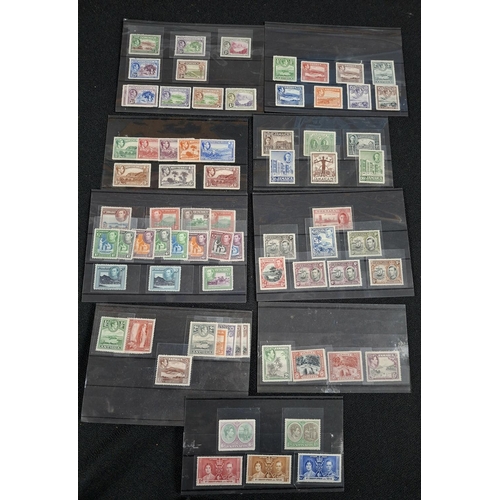 383 - Seven dealer sheet containing MU/unused unmounted various KGVI West Indies sets and stamps (7)