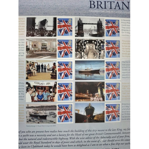 384 - HMY Britannia 2005 smilers sheet including 10 1st class stamps