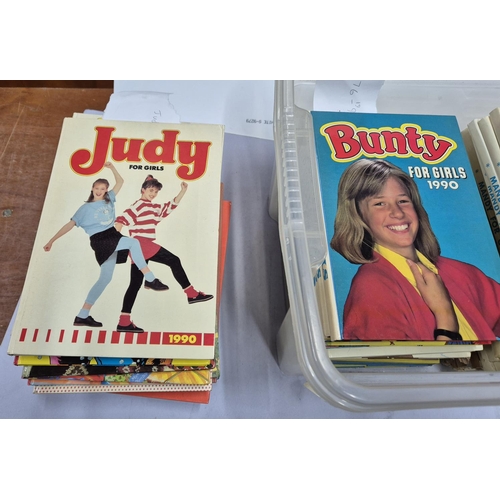 436 - Large quantity of girls annuals, Judy, Bunty and Mandy, all approx 1970s-1990s (Qty)