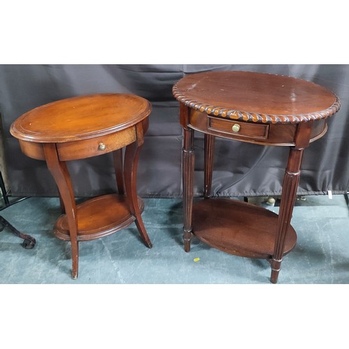 550 - Two decorative oval side-tables (2)