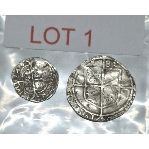 1 - Two clipped medieval silver coins (2)