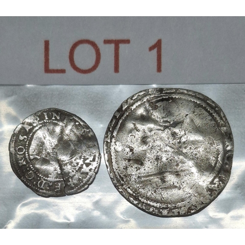 1 - Two clipped medieval silver coins (2)