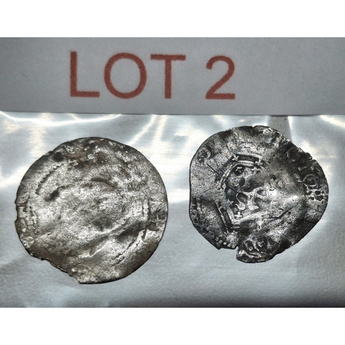 2 - Two unidentified medieval silver coins (2)