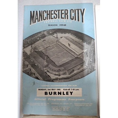 29 - Four old football programmes to include Burnley away at Manchester City 2nd May 1960 - this was the ... 