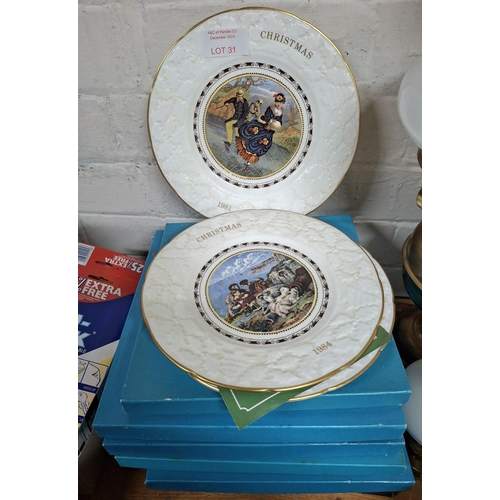 31 - Collection of mainly, boxed Coalport 1980s Christmas plates (Qty)