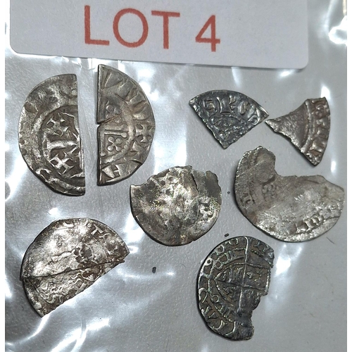 4 - Quantity of medieval half, quarter and part silver coins (Qty)