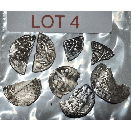 4 - Quantity of medieval half, quarter and part silver coins (Qty)