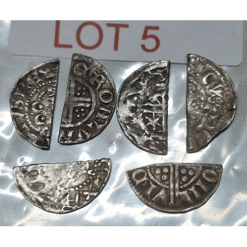 5 - Collection of six medieval half silver coins (6)