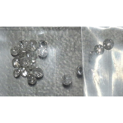 9 - Quantity of small, 1mm-1.5mm, round cut natural Diamonds, 0.26cts