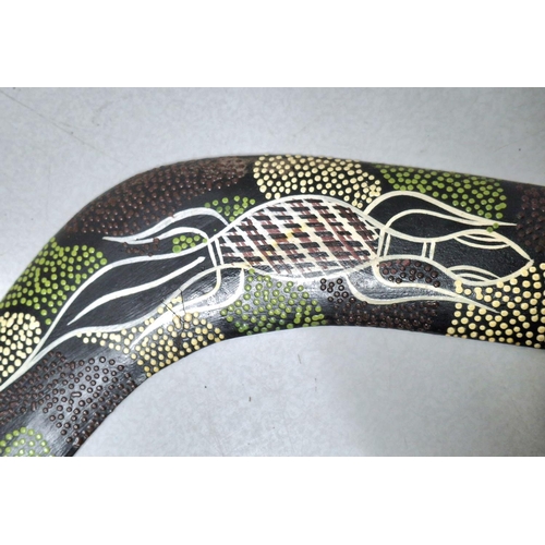 49 - Genuine hand painted Aboriginal boomerang