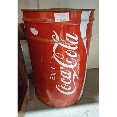 60 - Vintage official metal Coca-Cola bin