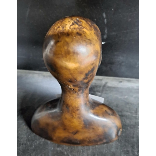 87 - Unusual, unmarked small solid bust of a bald-headed figure