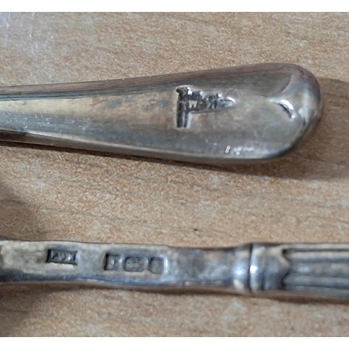 98 - Two silver condiment spoons, one Birmingham 1906, the other indistinctly marked but believed to be S... 