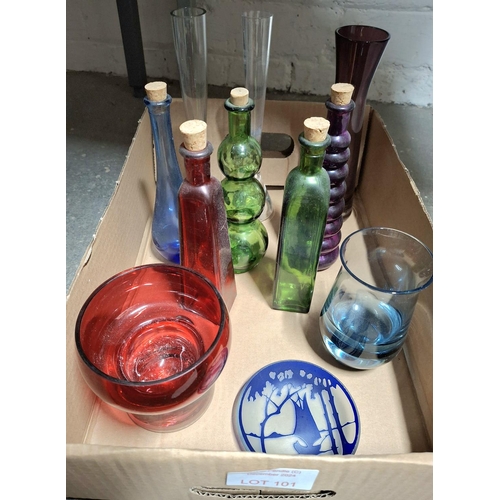 101 - Quantity of coloured glassware (Qty)