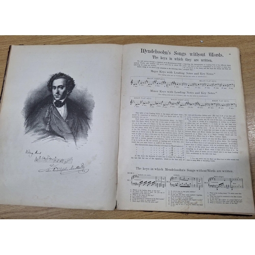 149 - Pianoforte Tutor 1890s large book with music and illustrations