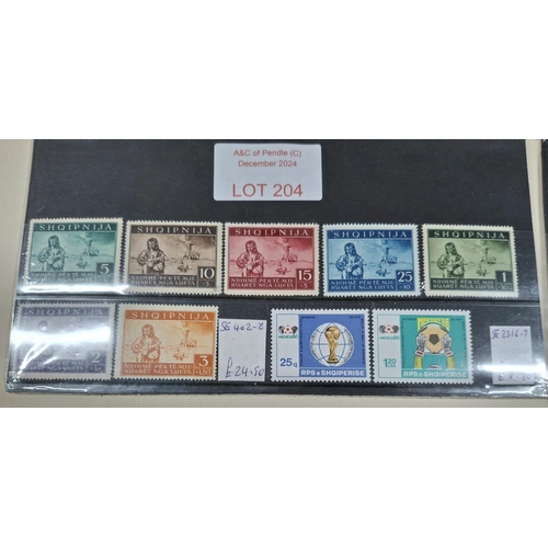 204 - Eleven dealer cards containing Shqiperise (Albania) 1960s mint sets, with good values (11)