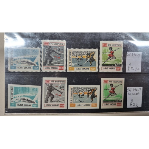 207 - Two dealer cards containing Shqiperise (Albania) 1963 mini-sheets of 