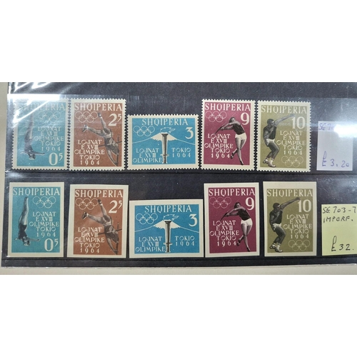 208 - Two dealer cards containing Shqiperise (Albania) 1962 mini-sheets of 