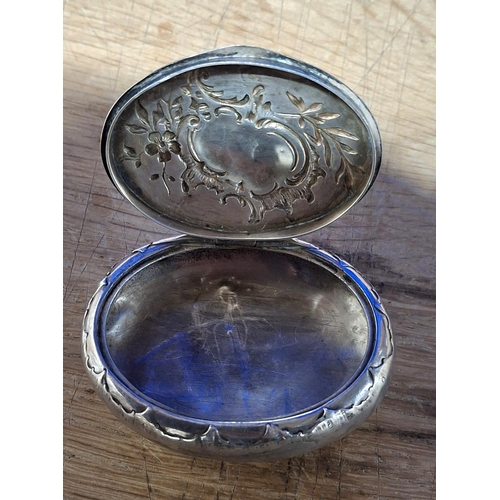 13 - Large, late Victorian hallmarked London silver pill box with extensive decoration to top by Charles ... 