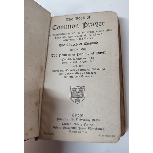 19 - An old Common Prayer book, bone front and back cover with hallmarked Silver front page border