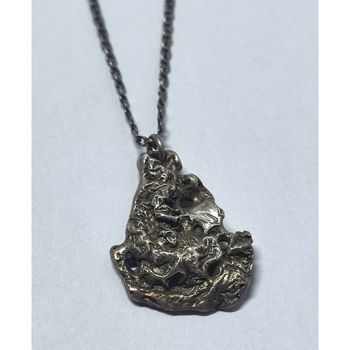 28 - Hallmarked Silver pendant on an 835 Silver chain, 
7.2 grams