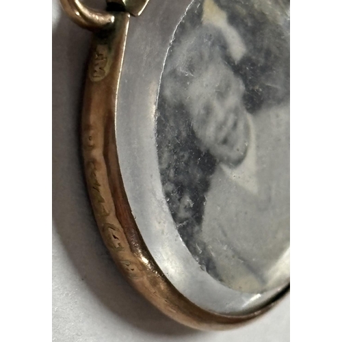 59 - Two Gold lockets, one is a 9ct circular surround example, the other has a 9ct stamp on the clasp (2)... 