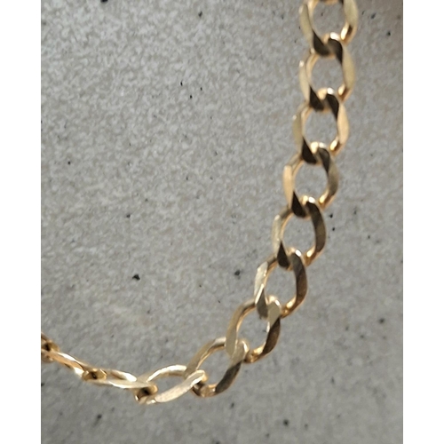 48 - Long unisex fully hallmarked 9ct yellow gold flat-linked necklace,

9.2 grams               Approx 7... 