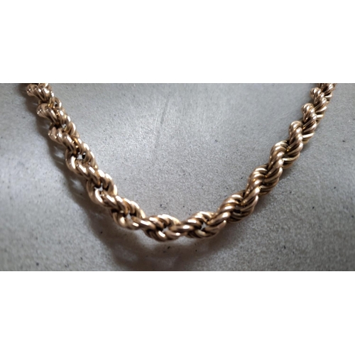 52 - Thick 9ct yellow gold mans rope twist chain,

Approx 19 grams        Approx 60cm long