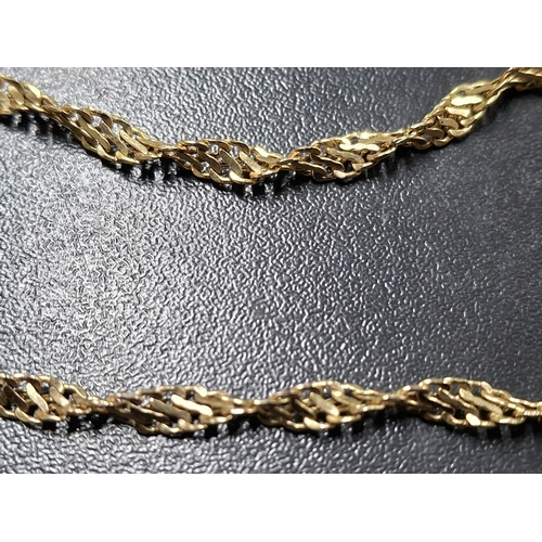 54 - Ladies fine 9ct yellow gold twist necklace together with its matching bracelet - both missing clasps... 