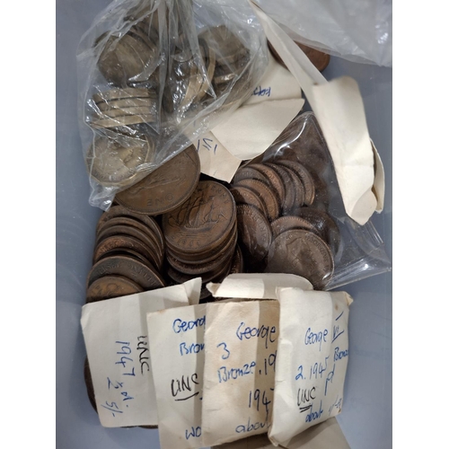 80 - Quantity of mid 20thC (KGVI & pre decimal QEII) GB coinage together with a collection of foreign coi... 