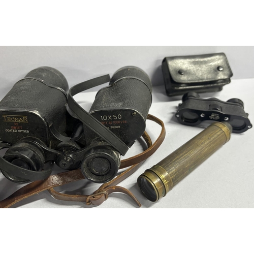 102 - 3 Binoculars 2 cased with a spy scope