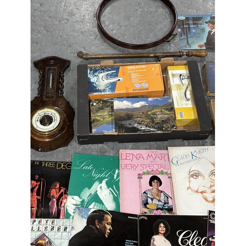 124 - Large collection of items including LPS, Books and coasters